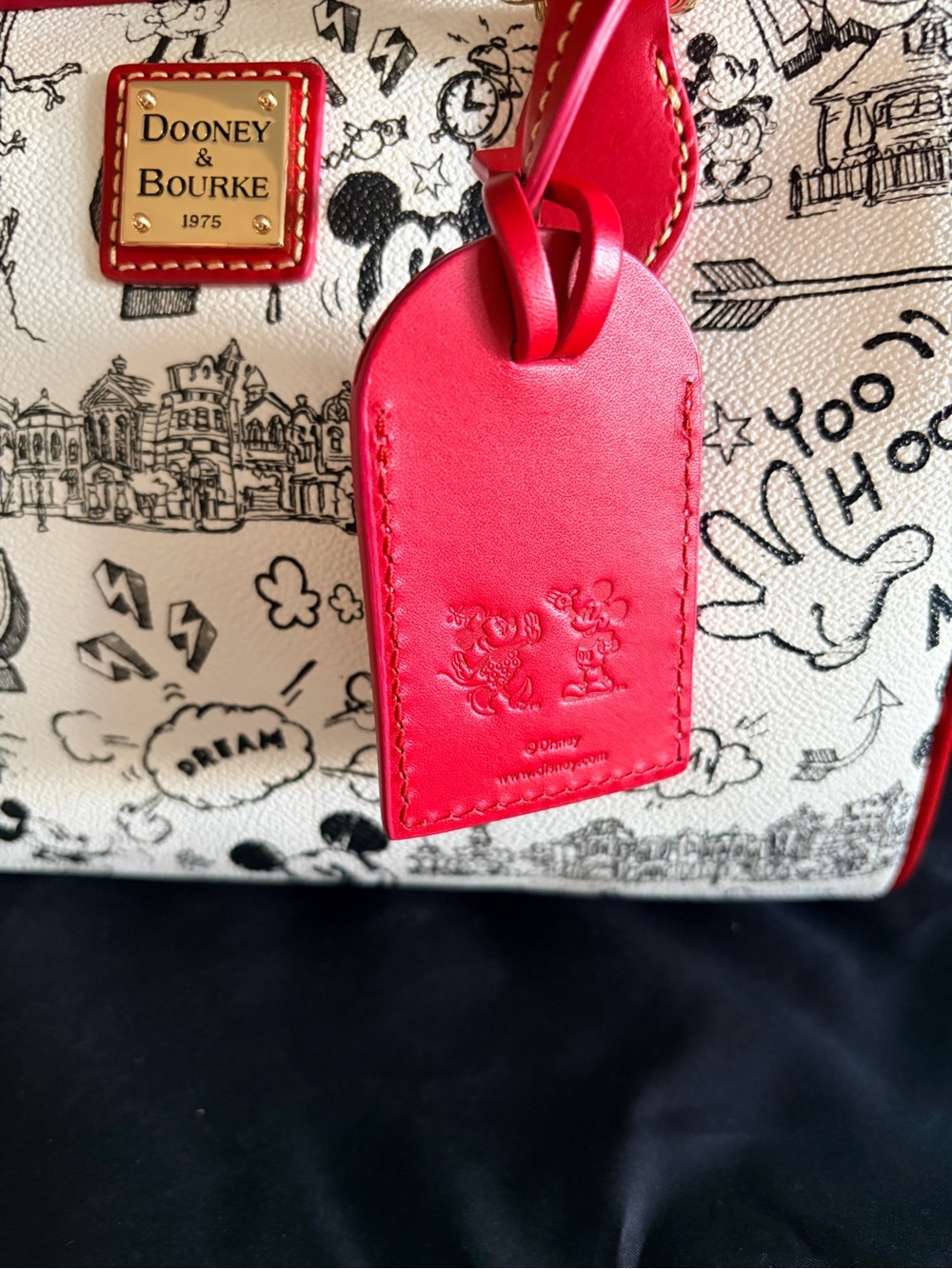 Dooney & Bourke Red Trim Disney Sketch Satchel - Picture 4 of 7